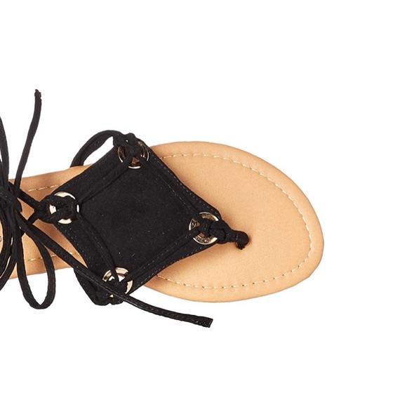 Boho Gladiator Lace Up Ankle Sandals - Picture 4 of 5